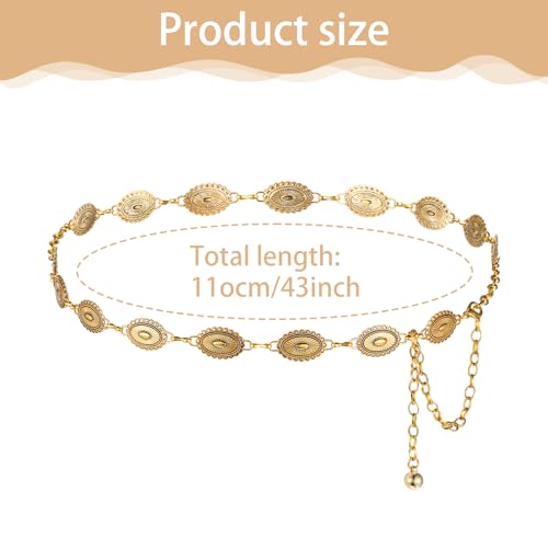Chain Belt for Women Brown Western Cowgirl Belt Chain Adjustable Western Belts for Jeans Dresses Country Concert Outfit2