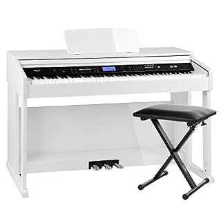 FunKey DP-2688A WH piano numérique blanc brillant Economy banquette set - Les Beatles, Paul McCartney, John Lennon, RIngo Starr, George Harrison