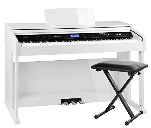 FunKey DP-2688A WH piano numérique blanc brillant Economy banquette set - Les Beatles, Paul McCartney, John Lennon, RIngo Starr, George Harrison FunKey DP-2688A WH piano numérique blanc brillant Economy banquette set