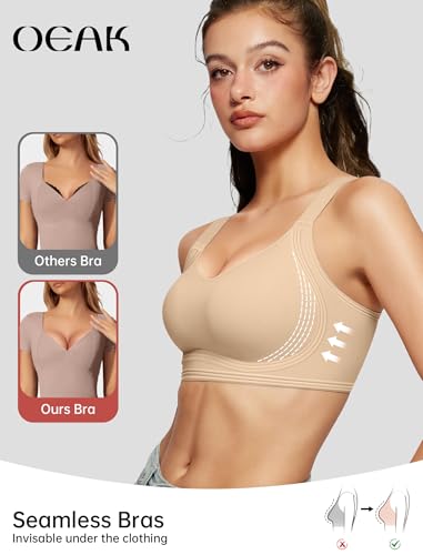 Image of OEAK Women Jelly Bra Wireless Anti Sagging Full Coverage Bras