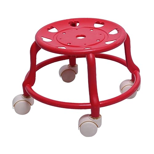 Fenteer Tamborete giratório 360 com rodas universais, fácil de mover, banco confortável para troca d