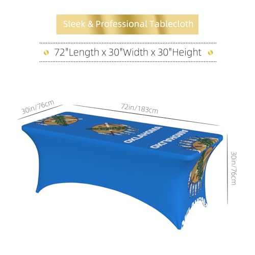 Housse de table extensible Oklahoma State Flag EdWal 1,8m pour banquet - 7