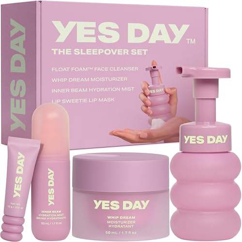 YES DAY The Sleepover Set – Teen Skin Care Kit, Includes Face Cleanser, Face Moisturizer,...