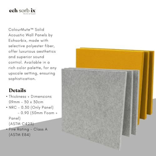 Image of MMT Acoustix Premium Felt Acoustic Panels for Offices, Bedrooms & Studios | Sustainable PET Felt Panels for Echo Reduction & Sound Absorption | 1x1 Ft, 9mm Thick | Harvest Exceptional - Pack of 16