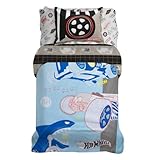 Franco Hot Wheels Kids Bedding Super Soft Premium Organic Cotton Duvet Cover with Sham, 2 Piece Twin Size, (Officially Licensed Product)