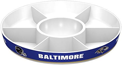 Fremont Die NFL Baltimore Ravens Party Platter, 14.5" Diameter, 14.5" Diameter, White/Team Colors