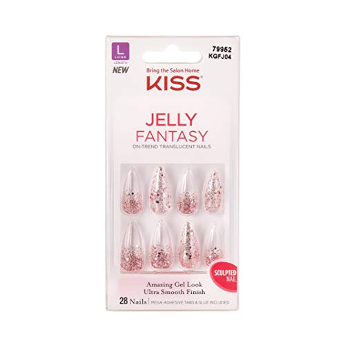 KISS Jelly Fantasy Translucent Nails Amazing Gel Look Ultra Smooth Finish Sculpted Nail - KGFJ04