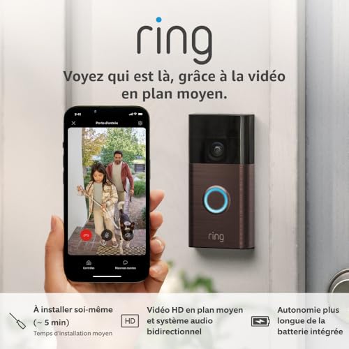 Ring sonnette vidéo sans fil (Battery Video Doorbell) avec vidéo ...