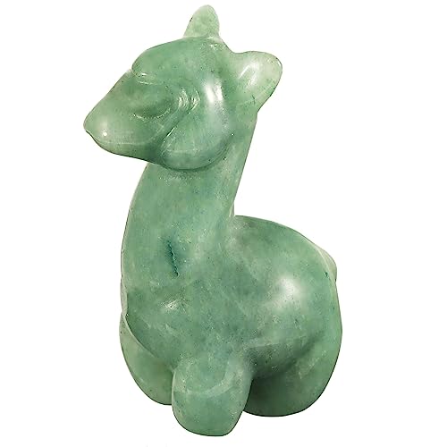 mookaitedecor Green Aventurine Crystal Cute Alpaca Figurine Ornament Party Decor Gift