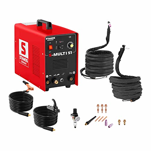 Stamos Germany - S-MULTI 51 - Equipo de soldar combinado 3 en 1 - TIG - Cortador plasma -...