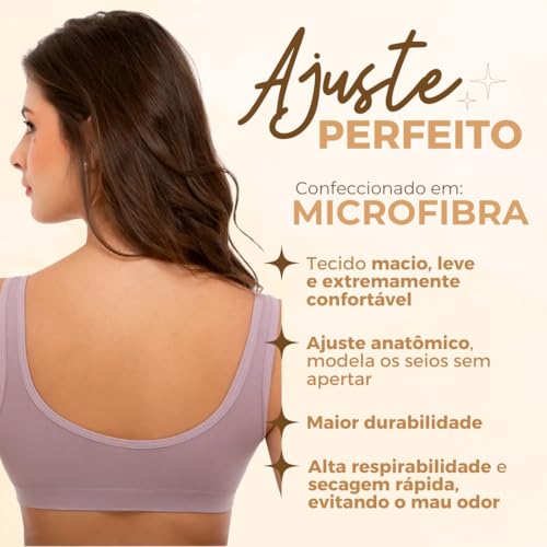 Kit 02 Sutiãs Sem Costura Trifil Daily T-Shirt Microfibra Feminino Adulto | 1 Macadâmia - 1 Mousse |