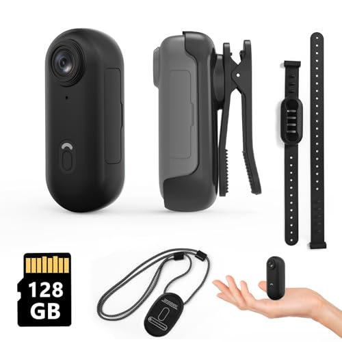 Muayb Mini Body Camera, 128GB Small Body Camera, 360° Rotatable Clip & Magnetic Lanyard, Easy to use for Recording Life, Work, Speeches, Traveling and Pet Walks (Black)