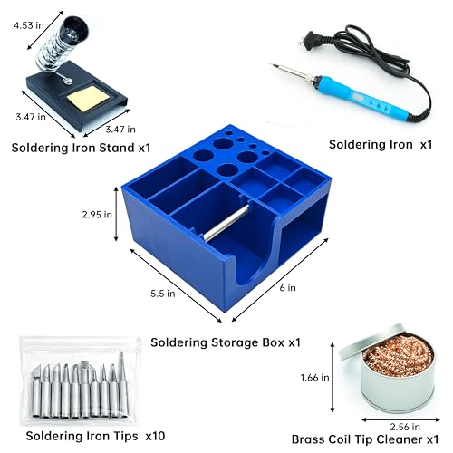 Image of Solder Wick Braid wih Soldering Storage Box & 60W Professional Electronic Soldering Kit Soldering Iron with 10 Tips, Solder Wire, Paste & Flux Precision Circuit Repair Tool Set