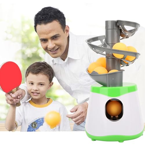 Automatischer Tischtennis Werfer, 30,5x15cm/12x5,91 Zoll Professioneller ABS Tischtennis Roboter Ping Pong Ballmaschine Automatische Werfer Trainingsmaschine Mit 10 Tennis Trainerbällen & Ladekabel