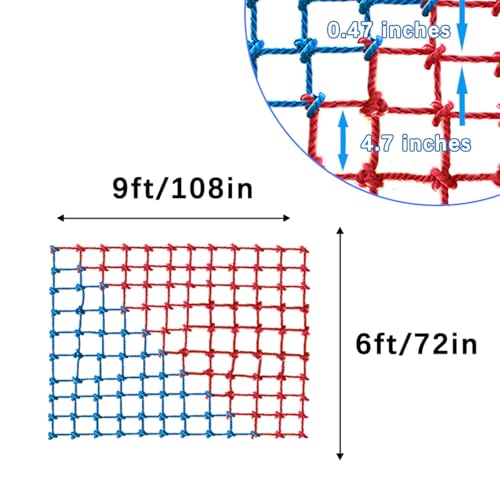 Image of Climbing Cargo Net, Polyester Playground Climbing Net, Heavy Duty Large Military Climbing Net for Kids Outdoor, Kids Safety Protection Net, Rope Ladder, Jungle Gyms, Swingset, Treehouse