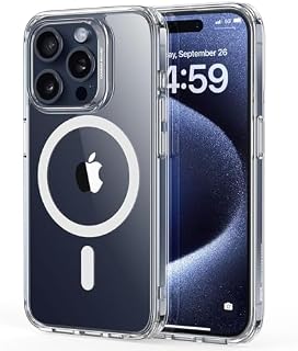 ESR Etui do iPhone 15 Pro, kompatybilne z MagSafe, ochrona klasy wojskowej, odporne na żółknięcie, odporne na zarysowania, magnetyczne etui na telefon iPhone 15 Pro, seria Classic, przezroczyste