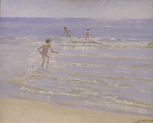 Impression d'art Boys Swimming Krøyer : déco murale lumineuse pour chambre