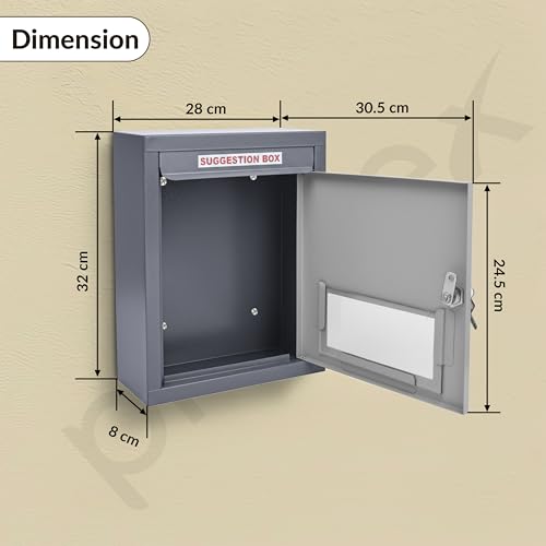 Plantex All in One Multipurpose use - Letter Box/Mail Box/Suggestion Box for Office/Post Box for Gate Home/Donation Box/Complaint Box with Lock - Pack of 5 - (Grey), Table Top or Wall Mount