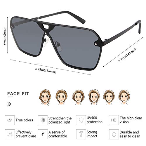 Rimless Mirrored Sunglasses Oversized Women Men Fashion Sun Glasses Flat Top Square Style4