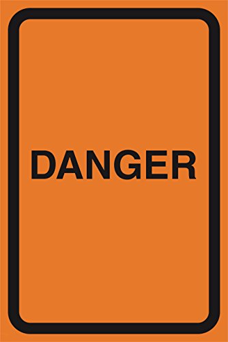 2 Pack - Danger Orange Construction Zone Safety Warning Business Signs Commercial Sign Metal Aluminum
