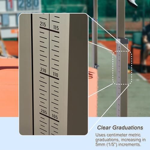 Professional Aluminum High Jump Stand, Adjustable Height 90-250cm, Track and Field Training Equipment for School and Club, Excluding Crossbars