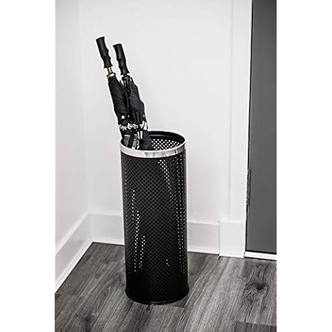 Curvaso HQ BLACK METAL UMBRELLA STAND WALKING STICK HOLDER PORCH HALLWAY OFFICE Cover