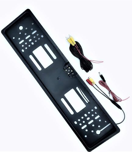 SQUADO - Kit porte-plaque avec caméra à 4 flash LED pour recul pour cadre européen