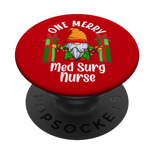 One Merry Med Surg Nurse Funny Christmas Gnomo Santa PopSockets PopGrip Intercambiable