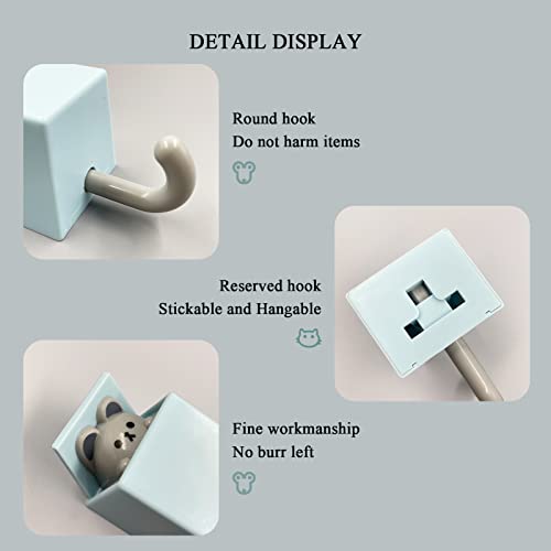 Lenedi 4 Pcs Creative Adhesive Coat Cat Hook, Cute Cat Key Holder For Wall, Plastic Home Storage Utility Wall Decorations Hanger Pet Hooks For Hanging Hat Key Towel Scarf Bags, Punch Free #TOP3