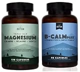 Natural Rhythm Calm Bundle - Triple Calm Magnesium 150mg, 120 Capsules + B-CALMplex, Unique Vitamin
