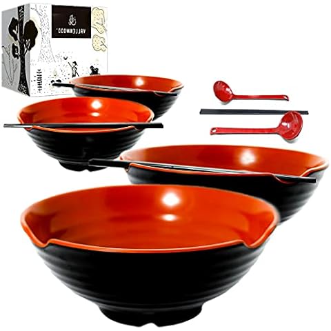VALLENWOOD 12 Piece Ramen Bowl Set Cover