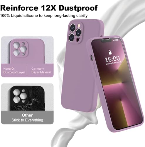 Image of VONZEE Square Candy Liquid Silicone iPhone Case Cover Compatible for iPhone 12 Pro Max, All Cube Series with Microfiber Lining Compatible iPhone 12 Pro Max (6.7 inch) - Lilac