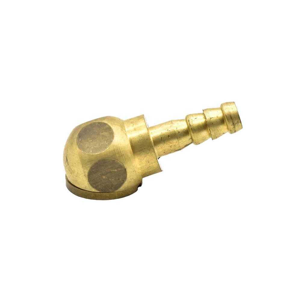 Interstate Pneumatics T07 1/4 inch Hose Barb Brass Angle Ball Foot Chuck with Shut-Off Valve