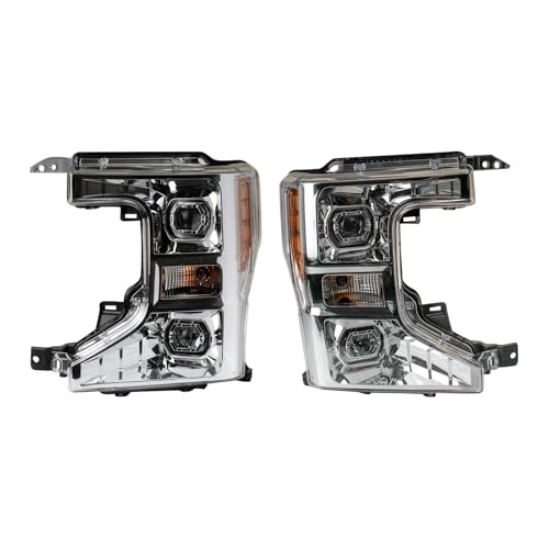 Image of TRQ 2 Piece Headlight Assembly Set Driver & Passenger Side Compatible with Ford F250 F350 Super Duty F450 2020-2022 F550 2020 FO2502405 FO2503405 LC3Z13008A LC3Z13008B