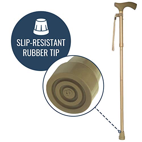 Switch Sticks Aluminum Adjustable Folding Cane and Walking Stick collapses and adjusts from 32 to 37 inches, Gold by Switch Sticks - Used condition - Image 6