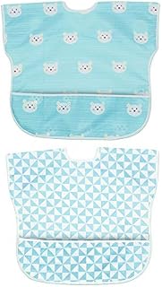 Long Sleeved Coverall Waterproof Feeding Baby Bibs with Food Protection Large Pocket for Babies Toddlers by Little Dimsum (6-48 Months)(Little Puppy)