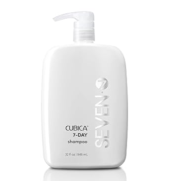 SEVEN Haircare Cubica 7-DAY Shampoo for Women, Men, All Hair Types, Add Shine and Moisture to Hair, Sulfate & Paraben Free, Cruelty Free with Biotin + Green Tea Extract, Made in USA