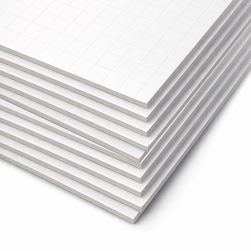 Flipside Products 11" x 14" Fade-Line White Poster Foam Board 3/16'' Thick, 1/2" Subtle Grid Lines for Alignment & Visual Layouts, Arts, and Crafts, Pack of 10