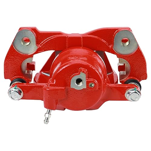 Image of TRQ Front Brake Caliper Set Painted Red Brackets Compatible with 2009-2010 Pontiac Vibe 2008-2014 Scion xD 2009-2018 Toyota Corolla 2009-2013 Matrix