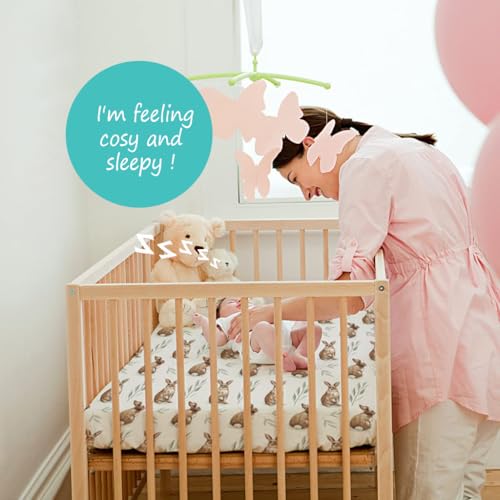 Image of BROLEX Baby Fitted Crib Sheets: Kid Crib Sheets - Set of 2 for Toddler Standard Size Crib Mattress for Boys and Girls - Jersey Knit Crib Bed Sheets Bunny Nuts