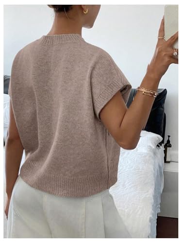 Image of SOLY HUX Women's Short Sleeve Sweater 3D Floral Sweaters Pullover Tank Tops Knit Vest Trendy Fashion Clothing