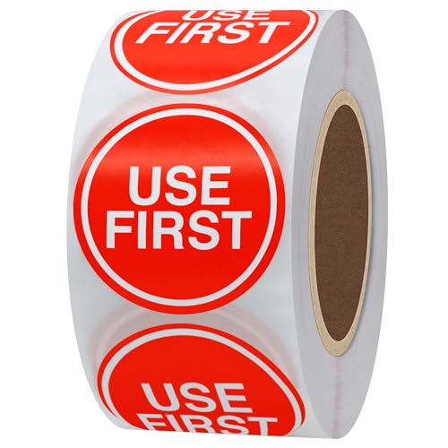 Hybsk étiquettes FIFO 1.5 po 500/rouleau rouge