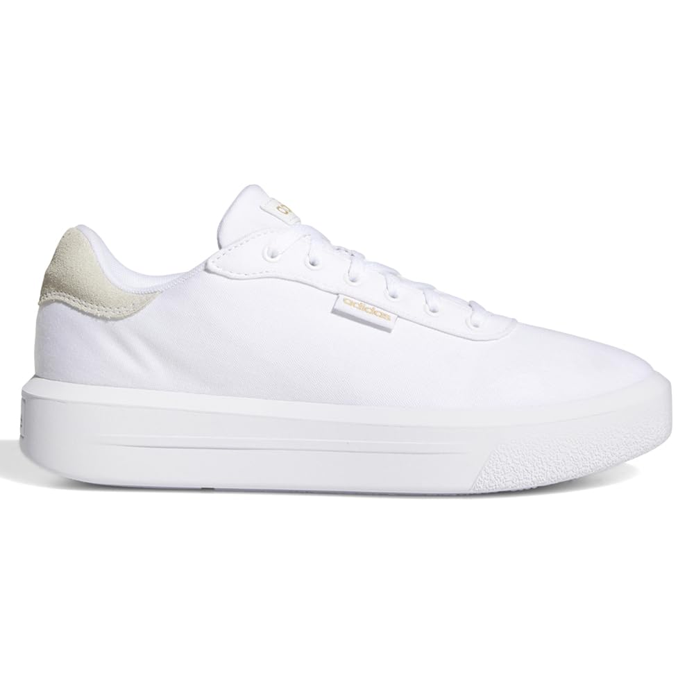 Adidas Court Platform Shoes Plain, Scarpe Donna, Bianco Oro Metallizzato Nero, 40 2/3 EU