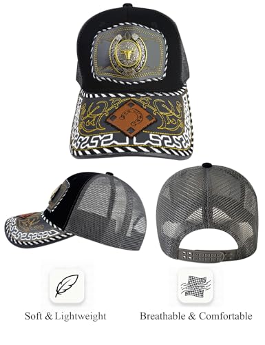 Image of TOPACC Western Trucker Hat for Men Women Cowboy Country Hat Snapback Cap