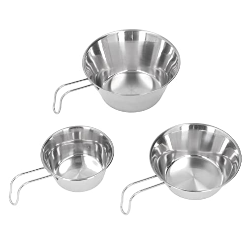Restokki Stainless Steel Camping Bowl Set Portable BBQ Folding Mug Bowls for Mountaineering and Picnic