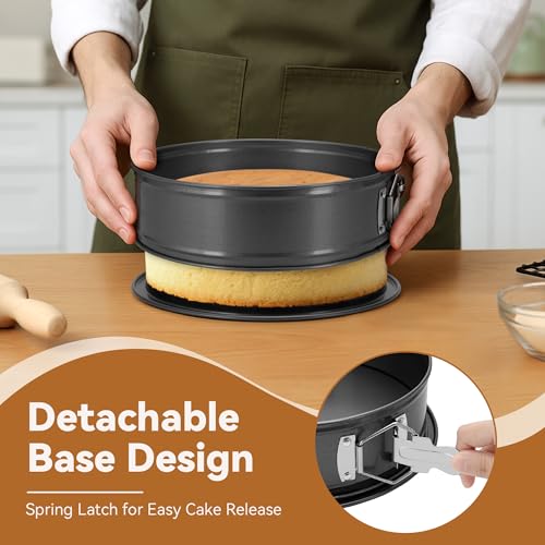 GeekLeaf Round Springform Cake Tin with Removable Base - Non-Stick Cheesecake Pan for Home and Kitchen, 6 Inch, Grey - Image 2