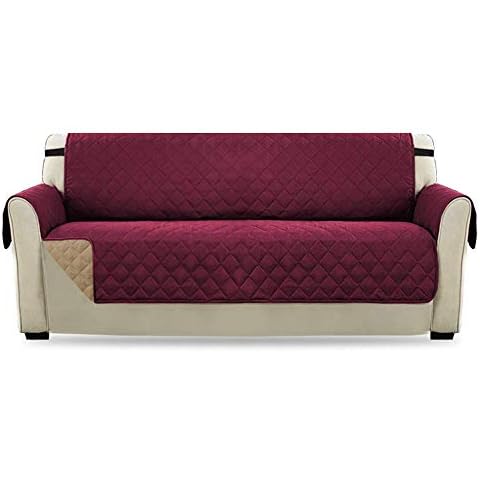 PETEMOO Waterproof Reversible Sofa Slipcover, Furniture Protector, Washable, Anti-Slip with Elastic Straps, For Pets, Kids Cover