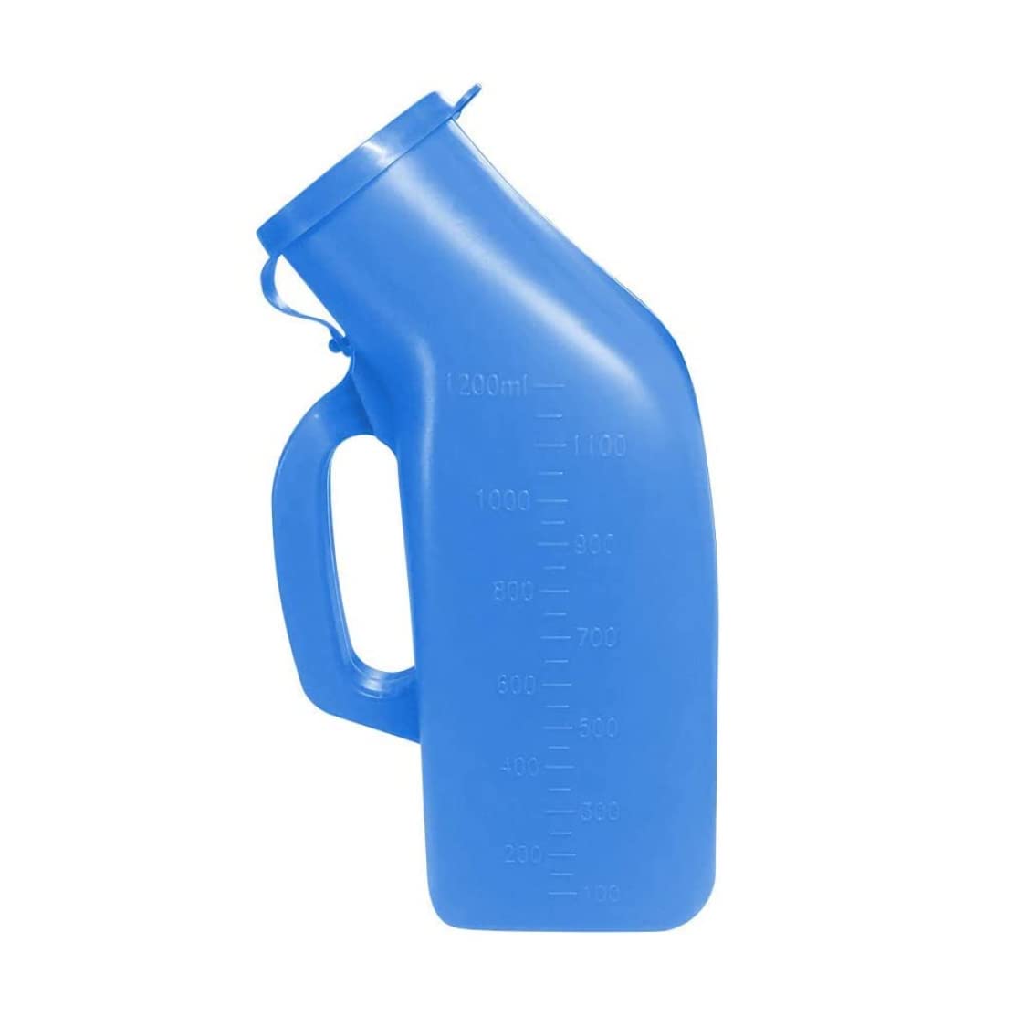Male Urinal Spill-Proof Urine Collection Container for Adults/Large Plastic Pee Holder for Hospital, Camping (Blue) 1 Packs-1200ml