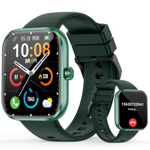 Smart Watch for Men Women, Bluetooth Calling, 1.85" HD Screen Smartwatch with Heart Rate/Sleep Monitor/Pedometer/Calories, IP7 Waterproof, 110+ Sport Modes Fitness Tracker Compatible with Android iOS
