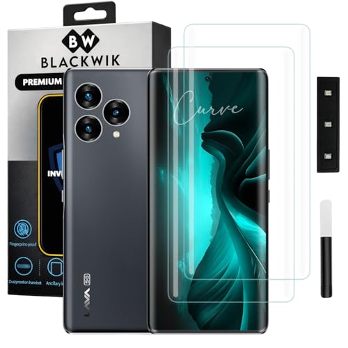 Image of Blackwik Premium Curved UV Tempered Glass For Lava Blaze Curve 5G Cellphone (Transparent, Pack of 2) Advanced Border Less Full Screen Coverage UV Screen Protector Guard With Installation Kit
